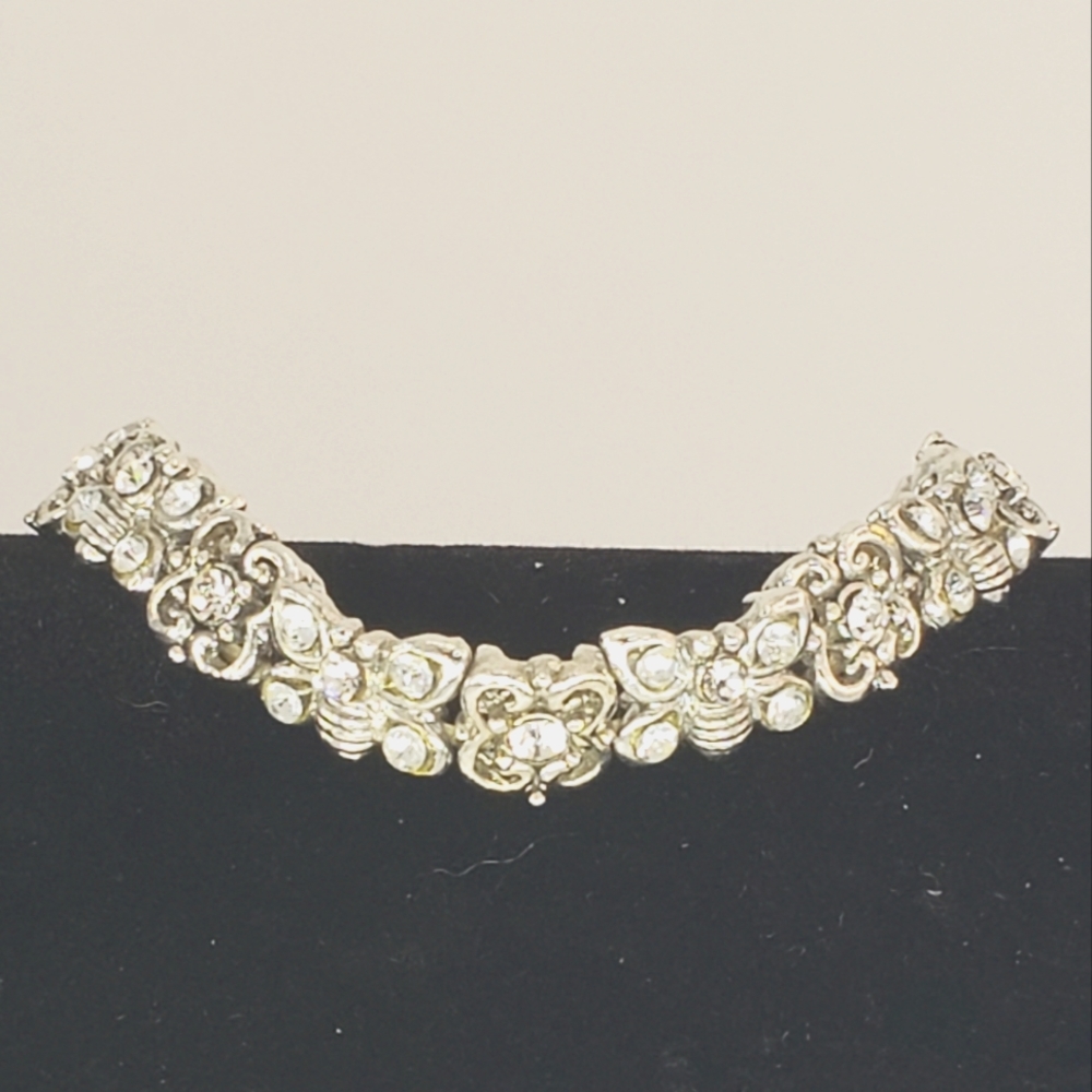 Silver Stretch Bracelet Rhinestone Crystals
